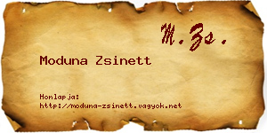 Moduna Zsinett névjegykártya